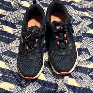Skechers Navy and Orange Athletic Shoes